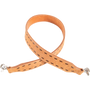 Natural roughout rope can strap, looped and seen from above. Chocolate buckstitching and white stitching edge the 1-3/4-inch strap, which has a swivel snap at each end.