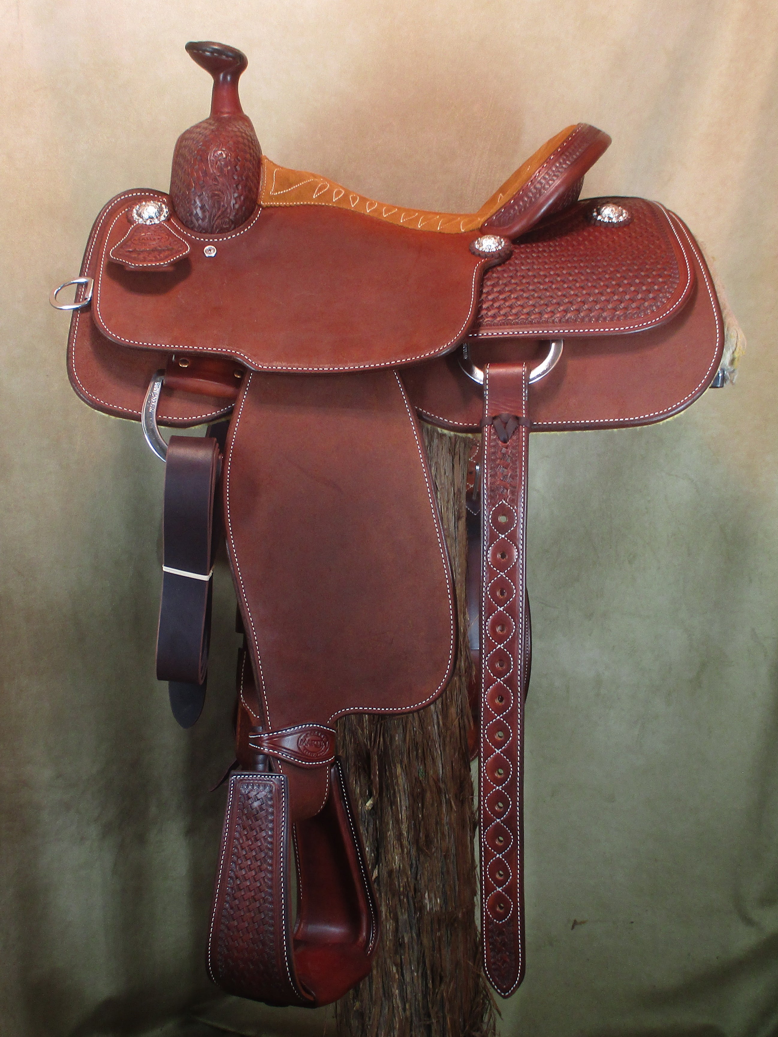 Custom Team Roper Saddle, Chestnut 14" | 12899