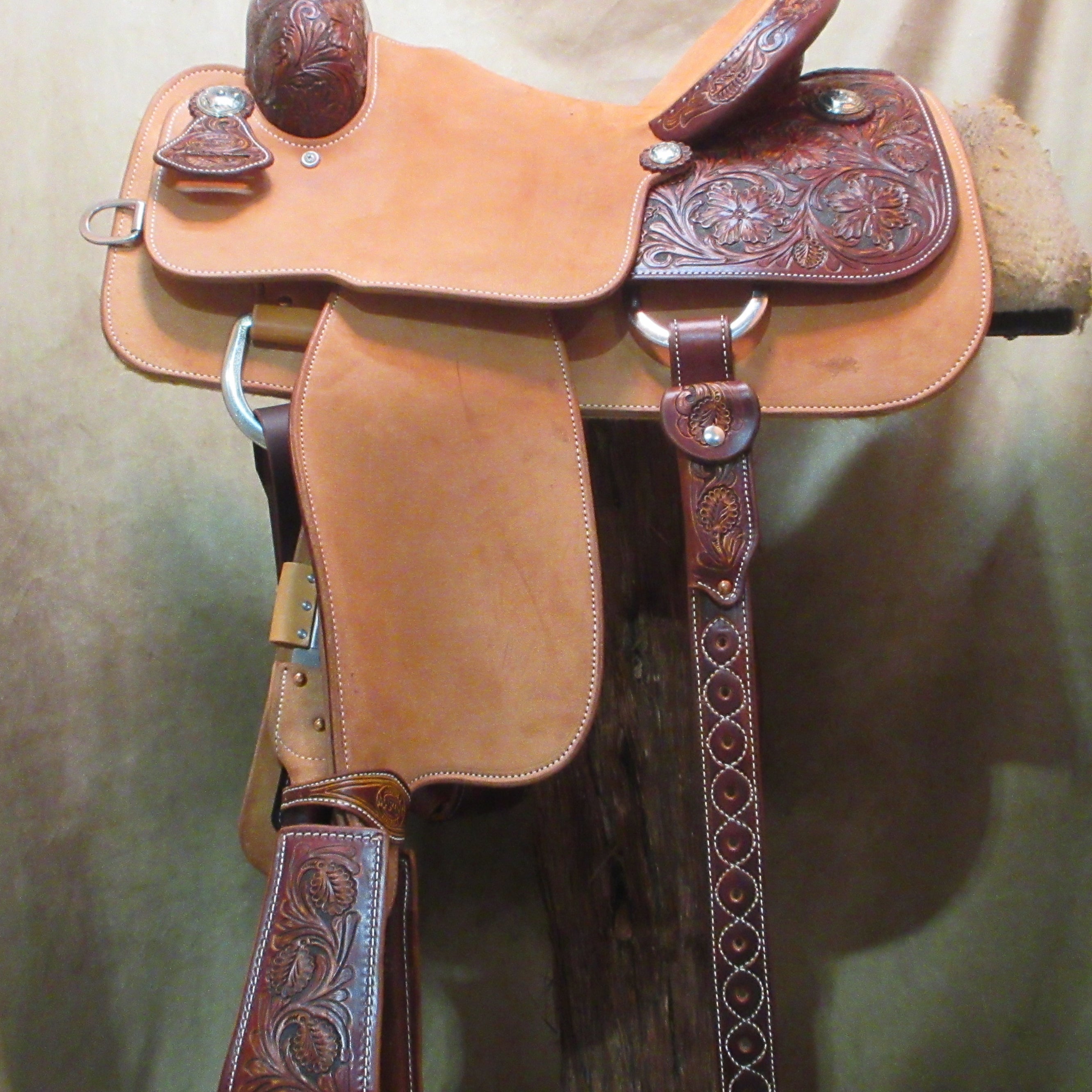 Custom Team Roper Saddle, Natural 13.5" | 13941