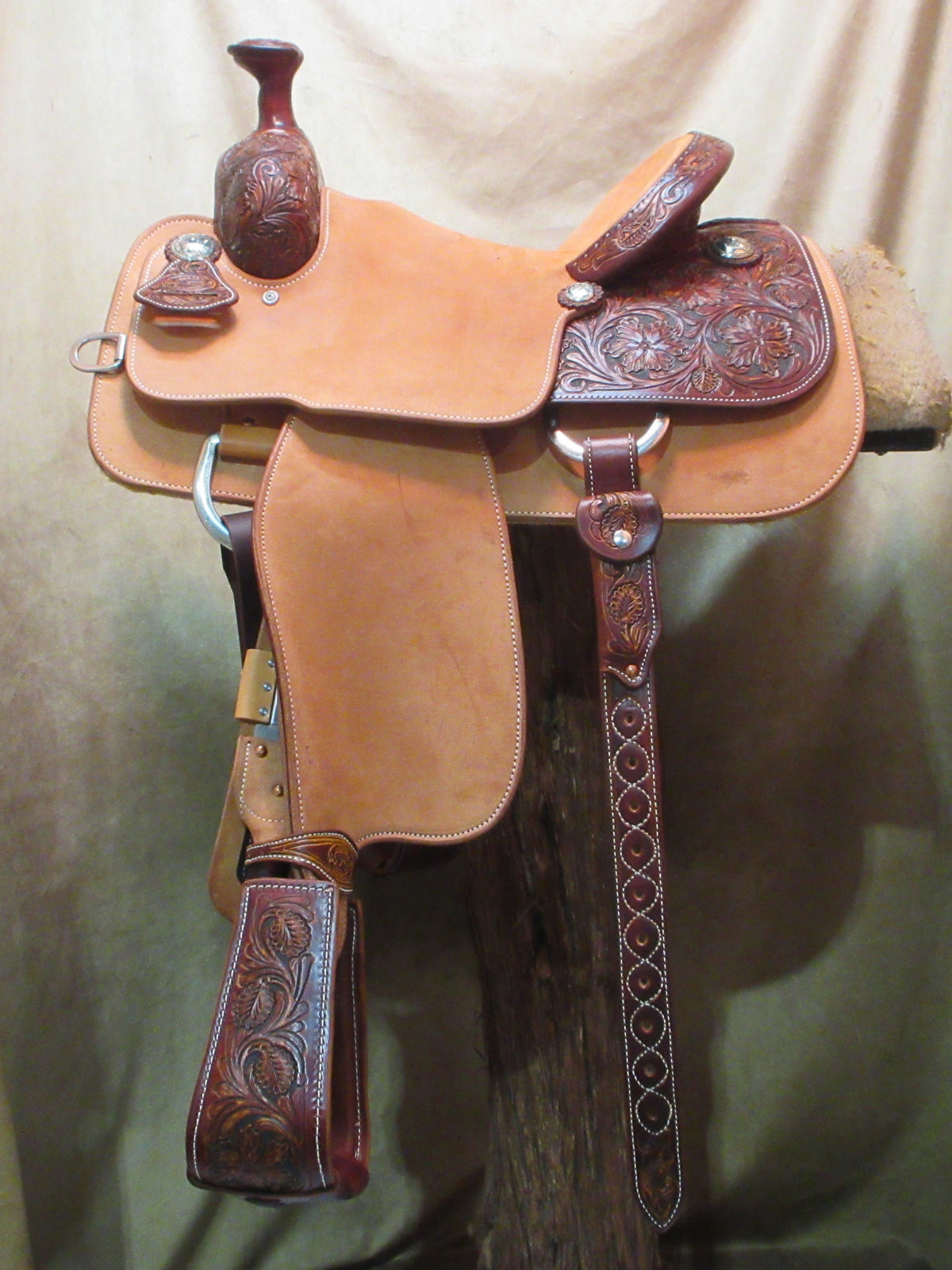 Custom Team Roper Saddle, Natural 13.5" | 13941