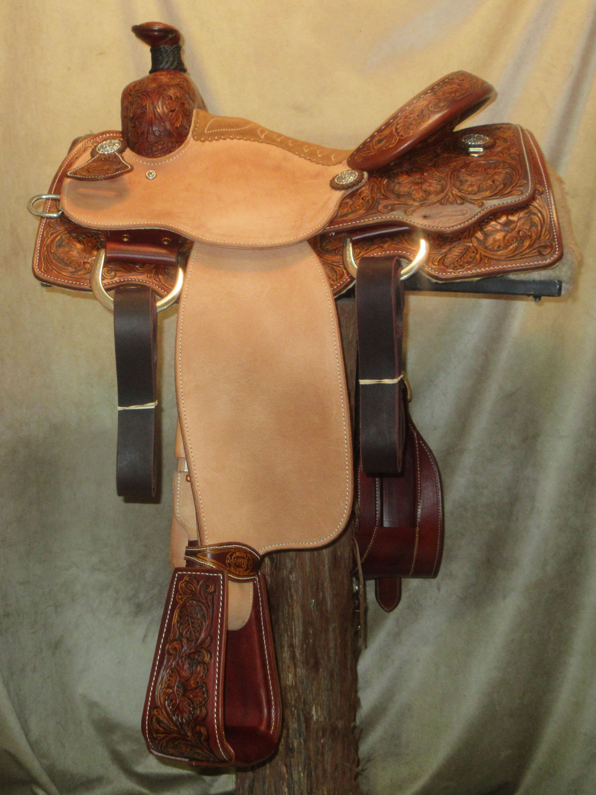 Joe B Calf Roping Saddle, Natural 14" | 14697