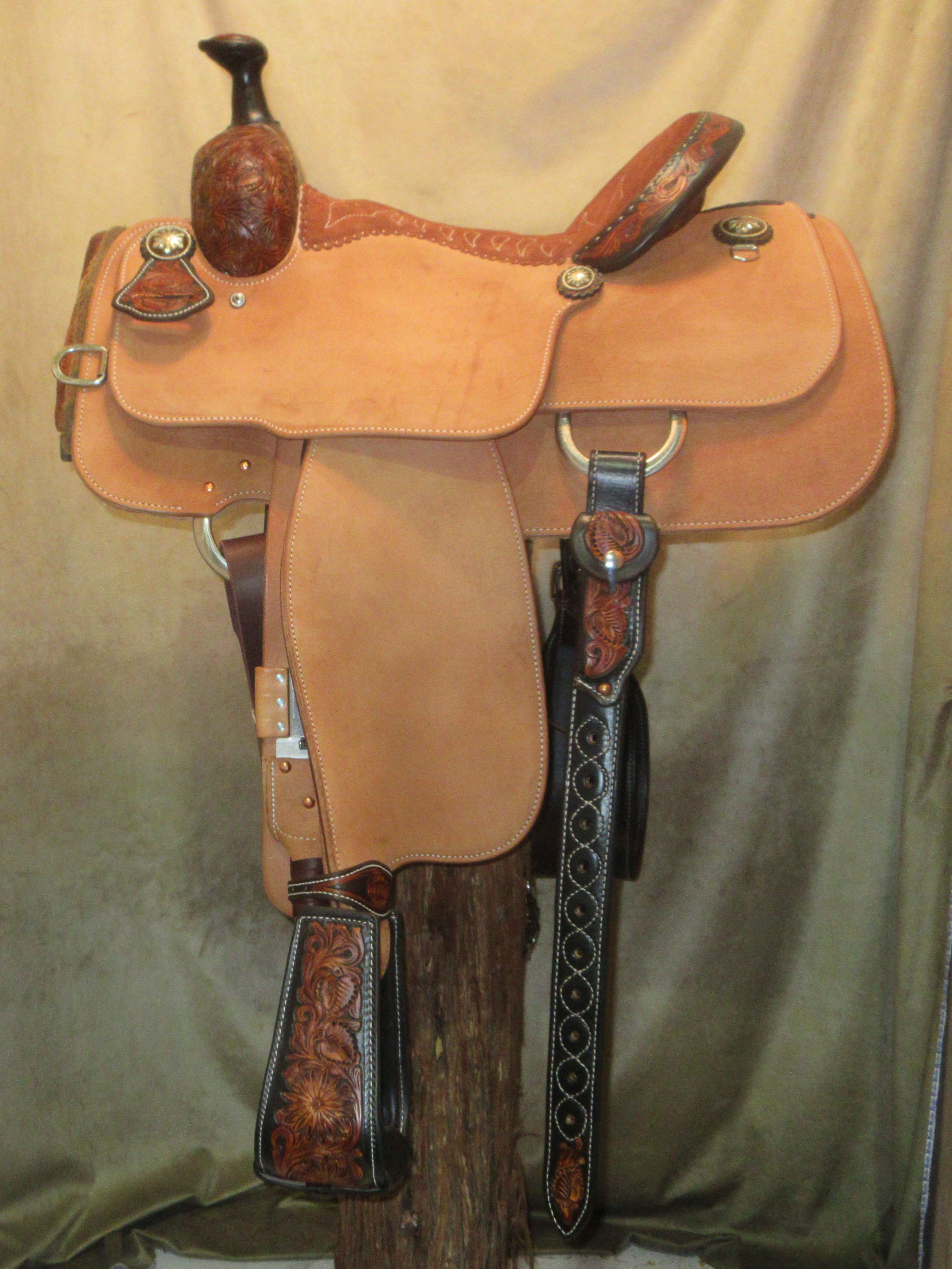 Custom Team Roper Saddle, Natural 14" | 14702