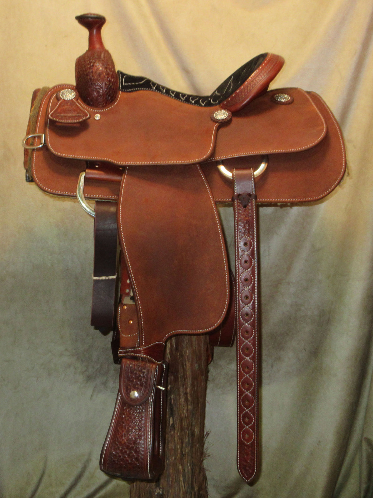 Custom Team Roper Saddle, Chestnut 13.5" | 14872