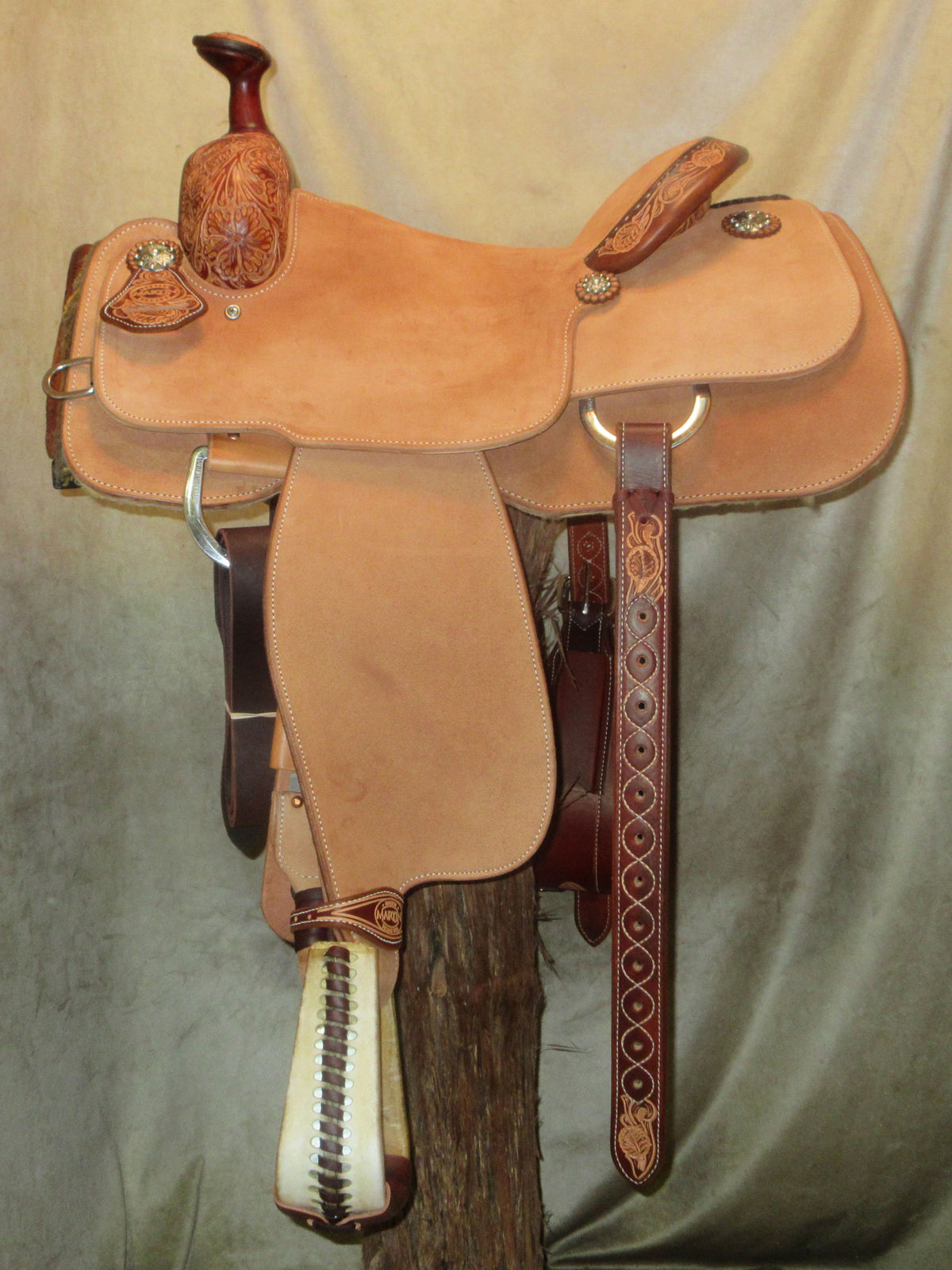 Custom Team Roper Saddle, Natural 14.5" | 14976