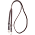 3/4-inch braided latigo roping rein, looped and seen from above. The chocolate 5 plait braid forms the hand section, and flat latigo ends carry buckles and snaps.