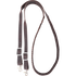 7/8-inch braided latigo roping rein, looped and seen from above. The wide chocolate 5 plait braid meets flat latigo ends with buckles and snaps.