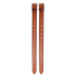 Chestnut extra strong flank billets shown as a pair, hanging side by side. White stitching outlines the adjustment holes on the doubled skirting leather billets.