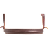Chocolate leather cover of a single rope noseband, seen from the front. White stitching runs along the top and bottom of the smooth rounded cover, with leather hangers at each end.