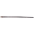 1-inch latigo breastcollar tug, laid out straight and seen from above. The dark latigo leather strap ends in a buckle, with adjustment holes near the pointed tip.