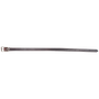 1-inch latigo breastcollar tug, laid out straight and seen from above. The dark latigo leather strap ends in a buckle, with adjustment holes near the pointed tip.