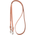 Natural harness leather roping rein from Martin Saddlery, looped and seen from above. The 5/8-inch rein adjusts with buckles and ends in snaps.