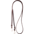 5/8-inch latigo roping rein from Martin Saddlery, looped and seen from above. The dark latigo leather rein has buckles for adjustment and a snap at each end.