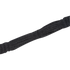 Black mohair breast collar strap angled across the frame. The strands of real mohair fiber are gathered together along the strap, showing the soft texture of this Martin Saddlery breast collar.