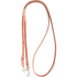 Brown harness leather roping rein from Martin Saddlery, looped and seen from above. The 1/2-inch rein has buckles for length adjustment and a snap at each end.