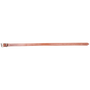Chestnut skirting leather breastcollar tug, laid out straight and seen from above. The 1-inch strap has a buckle at one end and a row of adjustment holes toward the pointed tip.