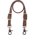 Chocolate roughout breastcollar wither strap from Martin Saddlery, looped and seen from the front. The strap has a buckle and a snap at each end to hold a breastcollar in place.