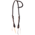 Chocolate slip ear headstall from the Martin Saddlery Value Series, seen from the front quarter. A stitched ear loop tops the 5/8-inch leather, with buckles on both cheeks and bit ties at the ends.