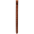Chocolate standard flank billet from Martin Saddlery, hanging straight. White stitching outlines the adjustment holes down the doubled skirting leather billet.