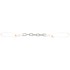 Dog chain curb strap from Martin Saddlery with a stainless steel chain at the center. White adjustable string ties are knotted to each end of the chain.