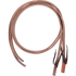 Double-stitched light harness split reins from Martin Saddlery, coiled and seen from above. Stitching follows the 5/8-inch harness leather down to the tied water loop ends.