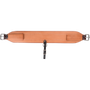 Natural 4.5-inch flank cinch from Martin Saddlery, laid out flat. The wide skirting leather cinch has roller buckles at both ends, keepers, and a dark center hobble strap.