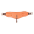 Natural 7-inch flank cinch from Martin Saddlery, laid out flat. The contoured skirting leather cinch widens at the center and has roller buckles at both ends with a center hobble strap.