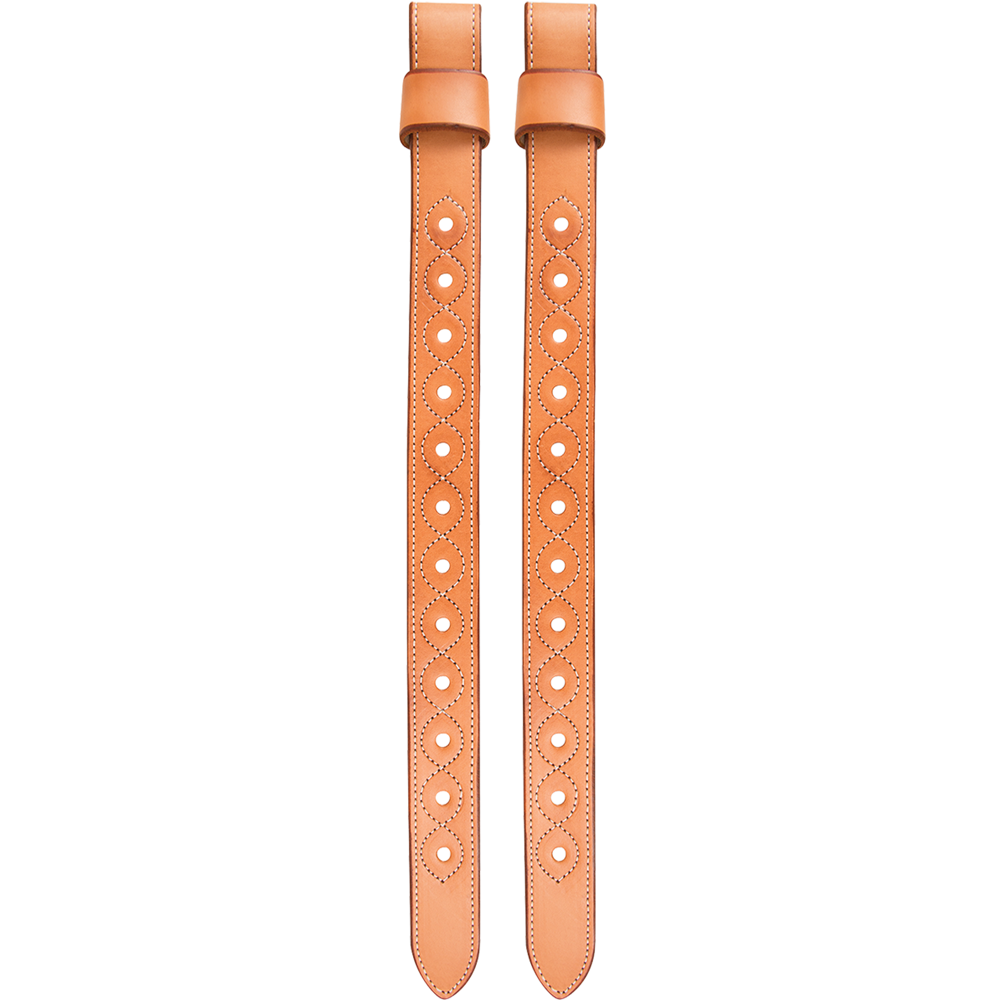 Natural removable flank billets from Martin Saddlery, shown as a pair. Each skirting leather billet has a leather loop at the top and a row of adjustment holes framed by stitching.