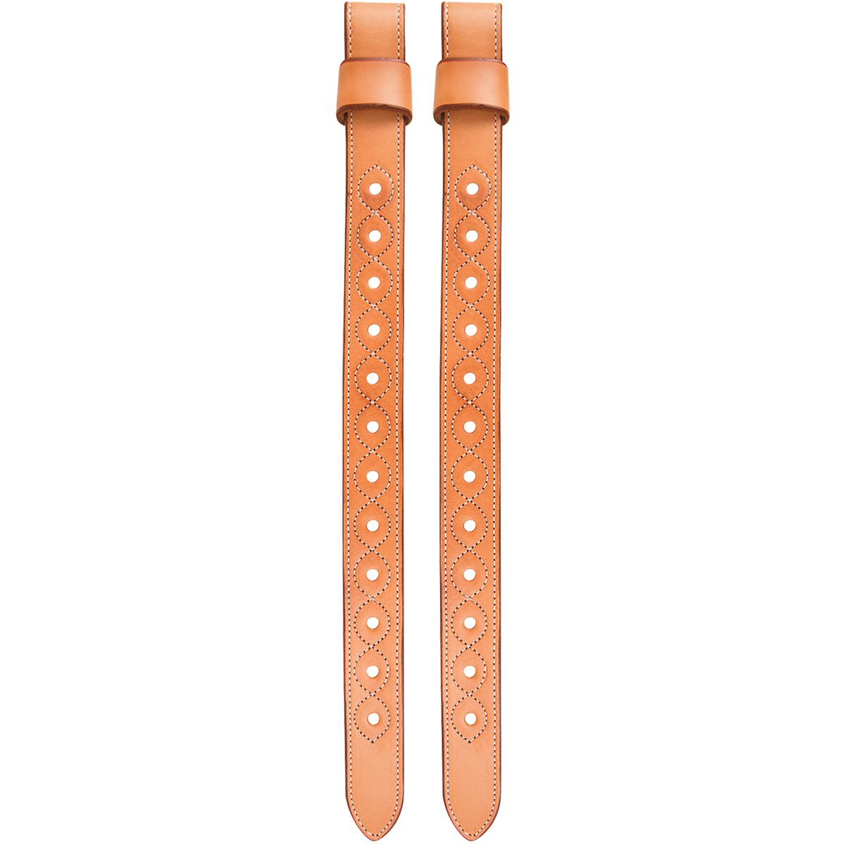 Natural removable flank billets from Martin Saddlery, shown as a pair. Each skirting leather billet has a leather loop at the top and a row of adjustment holes framed by stitching.