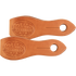 Medium natural slobber straps, laid side by side and seen from above. The light skirting leather shows the Martin Saddlery stamp, with a slotted hole near each point.
