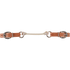 Rope curb strap with harness buckle straps, laid flat and seen from above. White rope ties between rings at the center, with light harness leather straps and buckles at each end.