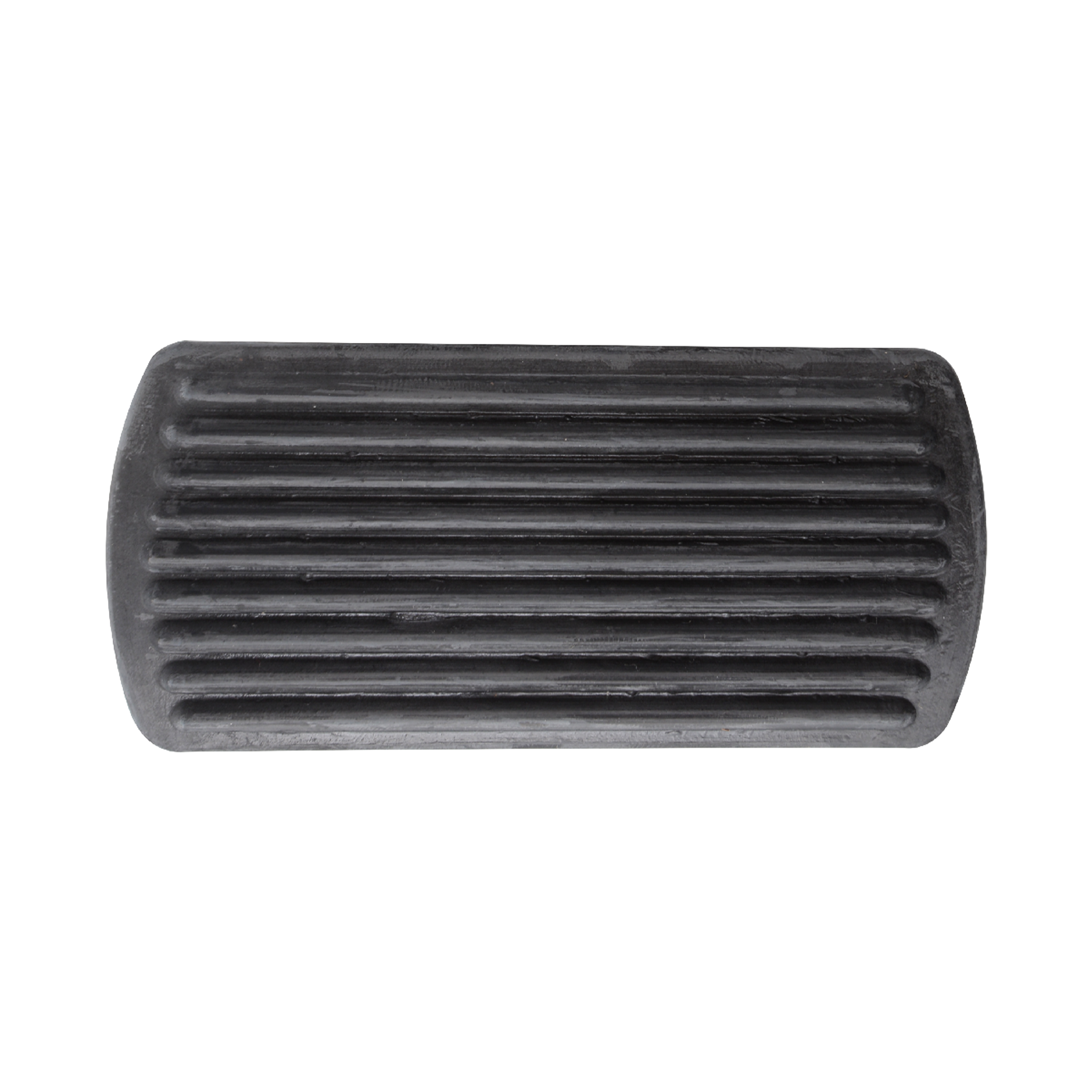 Rubber stirrup tread insert replacement from Martin Saddlery, seen from above. Raised ribs run the length of the black rubber tread.