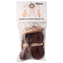 Martin Saddlery saddle and bridle repair kit in its retail bag, seen from the front. Coiled latigo strings and leather parts show through the clear bag under a header card picturing the contents.