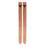 Natural extra strong flank billets shown as a pair, hanging side by side. The doubled and stitched skirting leather billets have adjustment holes framed by stitching and dark keepers at the top.