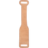 Back of a natural roughout rope powder holder, seen flat. The light roughout back shows the stitching that outlines the pocket, with a slot at each end.