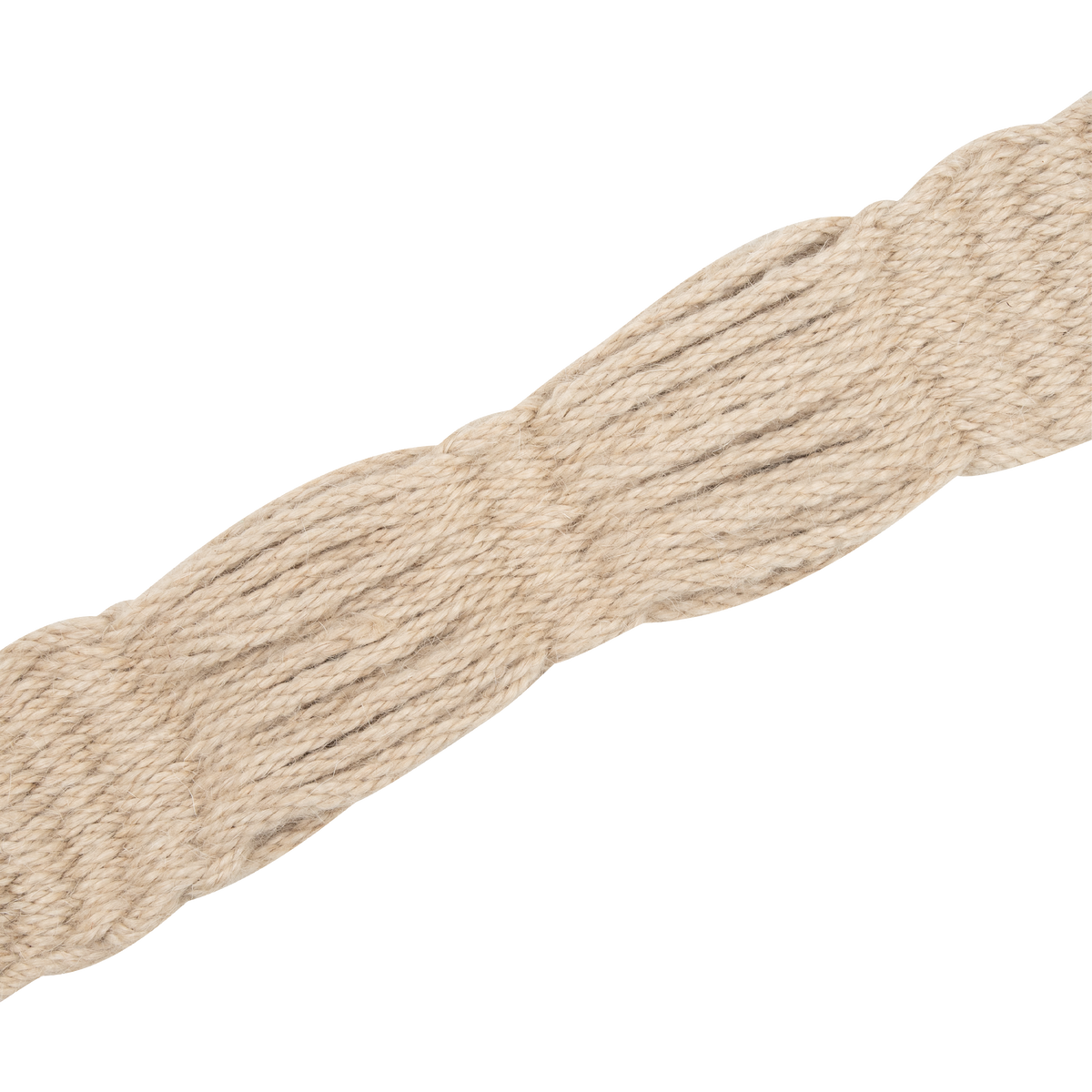 Natural mohair breastcollar strap angled across the frame. The strands of real mohair fiber are gathered into a wide, soft band on this 3-inch western breastcollar.