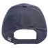 Navy sport hat seen from the back. An adjustable strap with a buckle closes the opening on the six-panel crown.