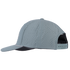 Smoke blue performance hat seen from the side, showing the laser-perforated panels along the crown. A light rope runs along the bill, and a snap closure sits at the back.