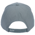 Smoke blue snapback cap seen from the back. Laser-perforated panels cover the crown above the adjustable snap closure.