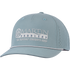 Smoke blue performance cap seen from the front at a slight angle. A light embroidered Martin Saddlery logo reads The Company Cowboys Keep on the structured crown, above a rope across the precurved bill.