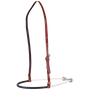 Black shrink wrap single rope noseband, seen from the front quarter. The black cover wraps the front of the white rope, which hangs from an adjustable leather strap with a buckle.