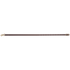 Brown BioThane tie-down strap laid out straight, seen from above. A snap sits at one end and a buckle at the other, with adjustment holes along the strap.