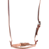 Western cavesson seen from the front, showing the rounded harness leather noseband. The noseband adjusts with a buckle and hangs from dark leather cheek straps.