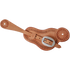 Natural roughout buckaroo spur strap, seen from above. A San Carlos border follows the edge of the roughout strap, with flower stamped ends and a stainless steel buckle.