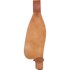 Roper style replacement fender seen from the outside. The roughout leather fender has stitched edges, a smooth leather top strap and a hobble at the bottom.