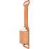 Natural roughout rope powder holder seen from the side, holding a white powder bottle. The roughout pocket is stitched to the smooth natural leather strap.