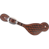 Tombstone spur strap with Twisted Wire tooling and a weathered antique finish, seen from above. The tooled pattern covers the wide end of the strap, which fastens with a cart buckle.