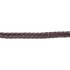 Wide chocolate latigo braid of a 7/8-inch roping rein, seen up close. The 5 plait strands lie flat in an even braid.