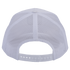 White trucker cap seen from the back. The mesh panels and adjustable snap closure are visible on this Original Hat x Martin Saddlery cap.